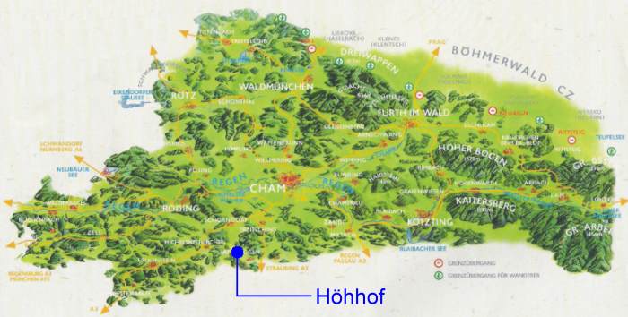Übersichtskarte Landkreis Cham Bayerischer Wald